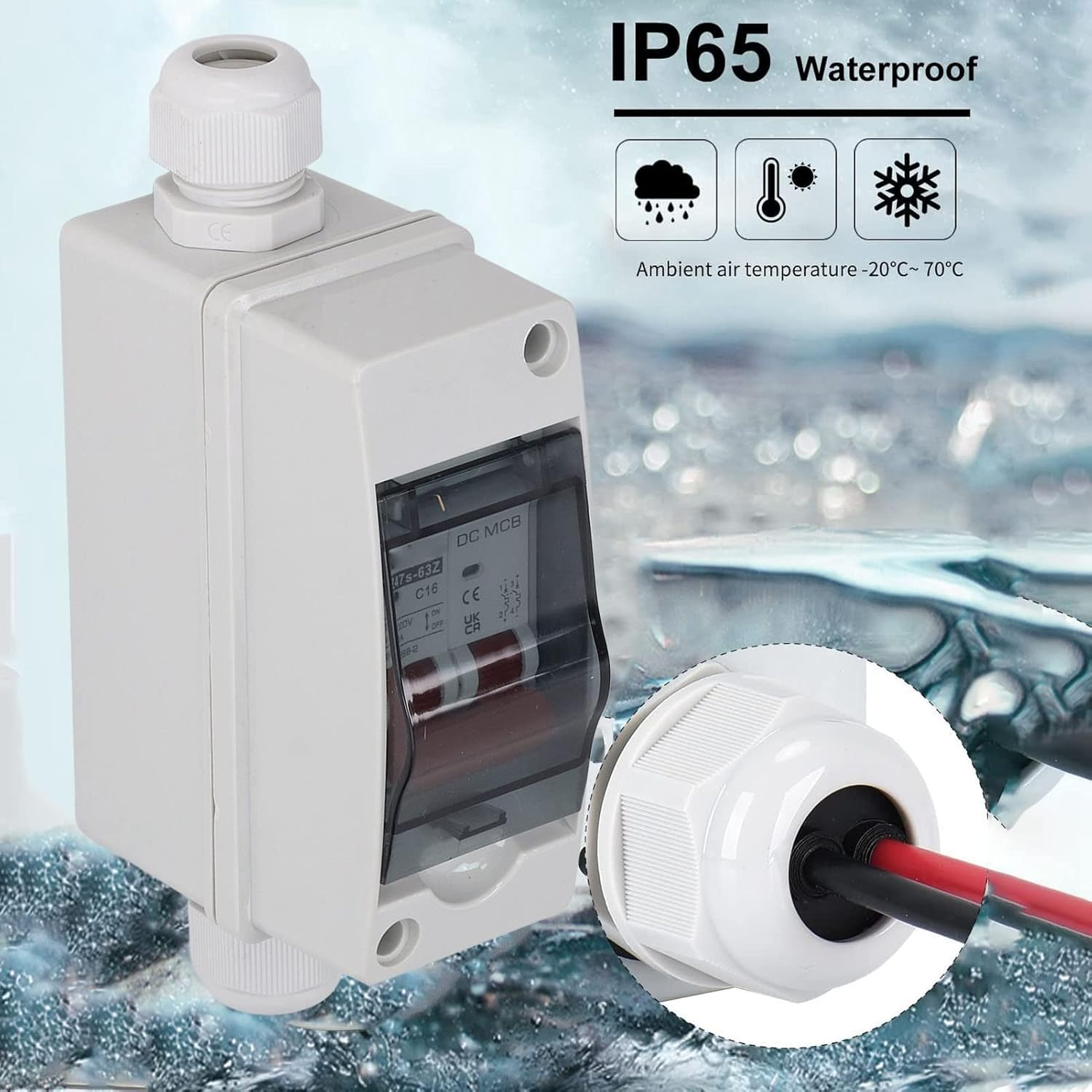 DC Circuit Breaker 2P 16A Isolator DC Disconnect Switch for Solar PV System image number 6