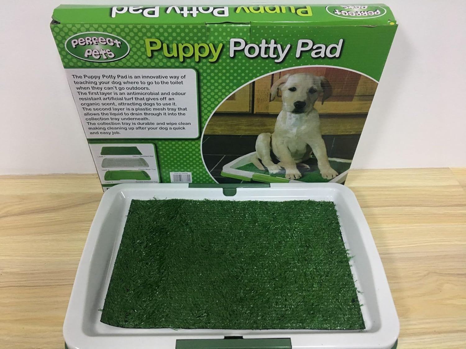 Artificial Grass Puppy Pad for Dogs and Small Pets&ndash;Portable Training Pad with Tray&ndash;For Puppies and Small Pet, Portable Potty Trainer for Indoor and Outdoor Use, Puppy Essentials image number 1