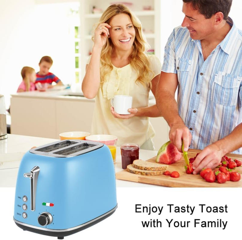 Vintage Electric 2 Slice Toaster & Kettle Combo Stainless Steel - Sky Blue