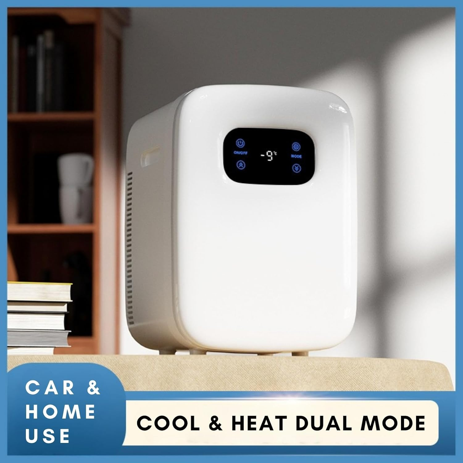 Mini Fridge 20L Portable Compact Car Refrigerator with 12V and AC Cords Skincare Cooling and Heating for Bedroom Office Dorm Travel Makeup Storage image number 2