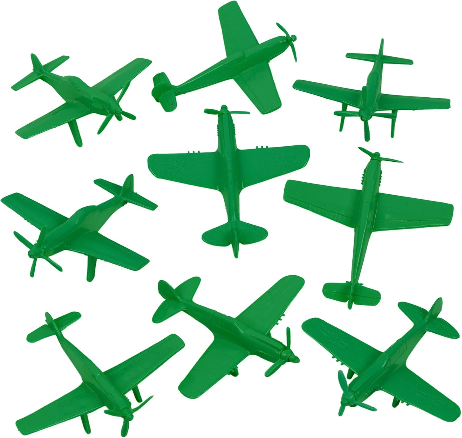 Tim Mee Toy Timmee WW2 Fighter Ace Planes - Tan 9Pc Plastic Army Men Airplanes USA Made 67727