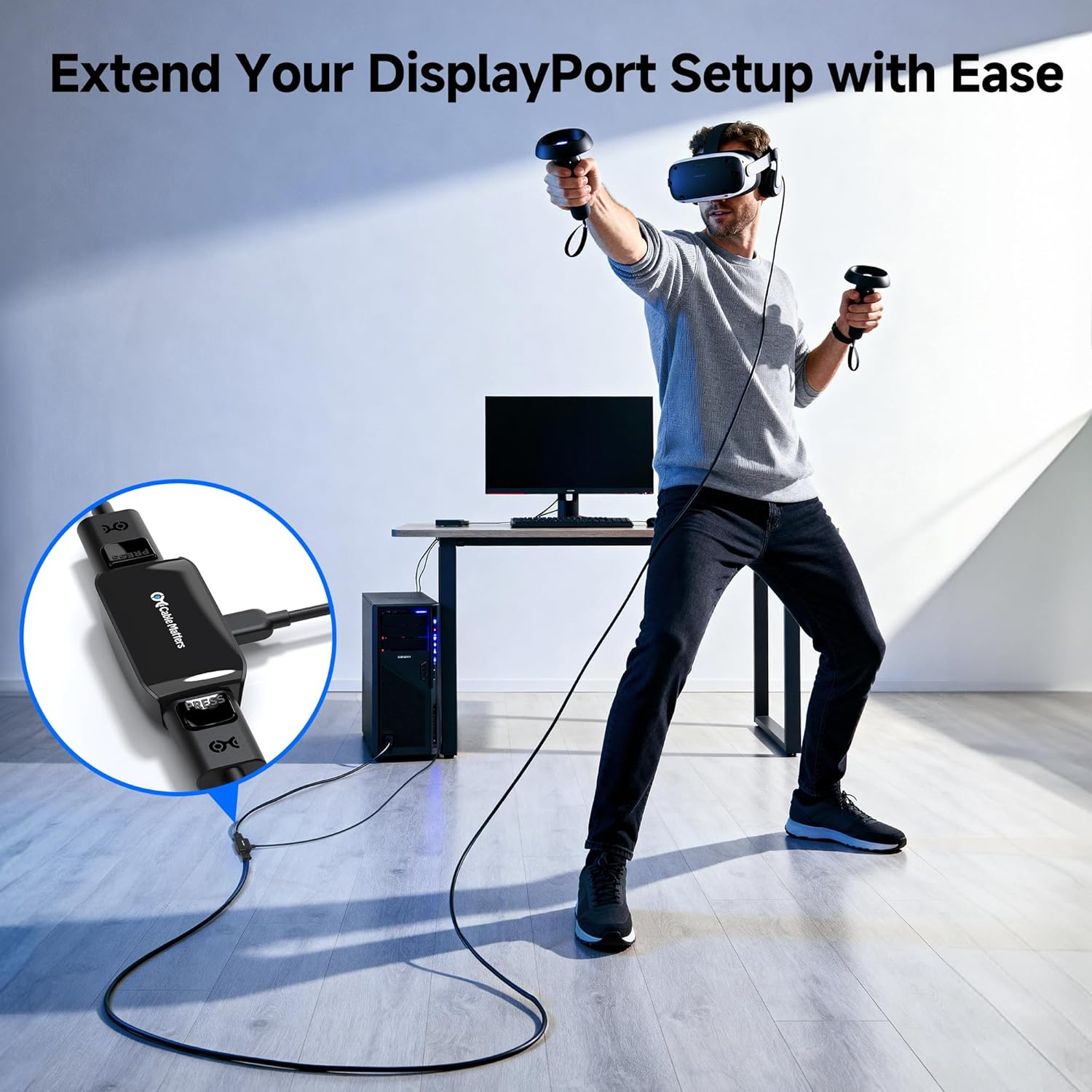 Cable Matters Displayport Repeater (Signal Booster, Amplifier) for 8K Video Resolution - Oculus Rift S, HTC Vive Pro, Gaming Monitors and More image number 3
