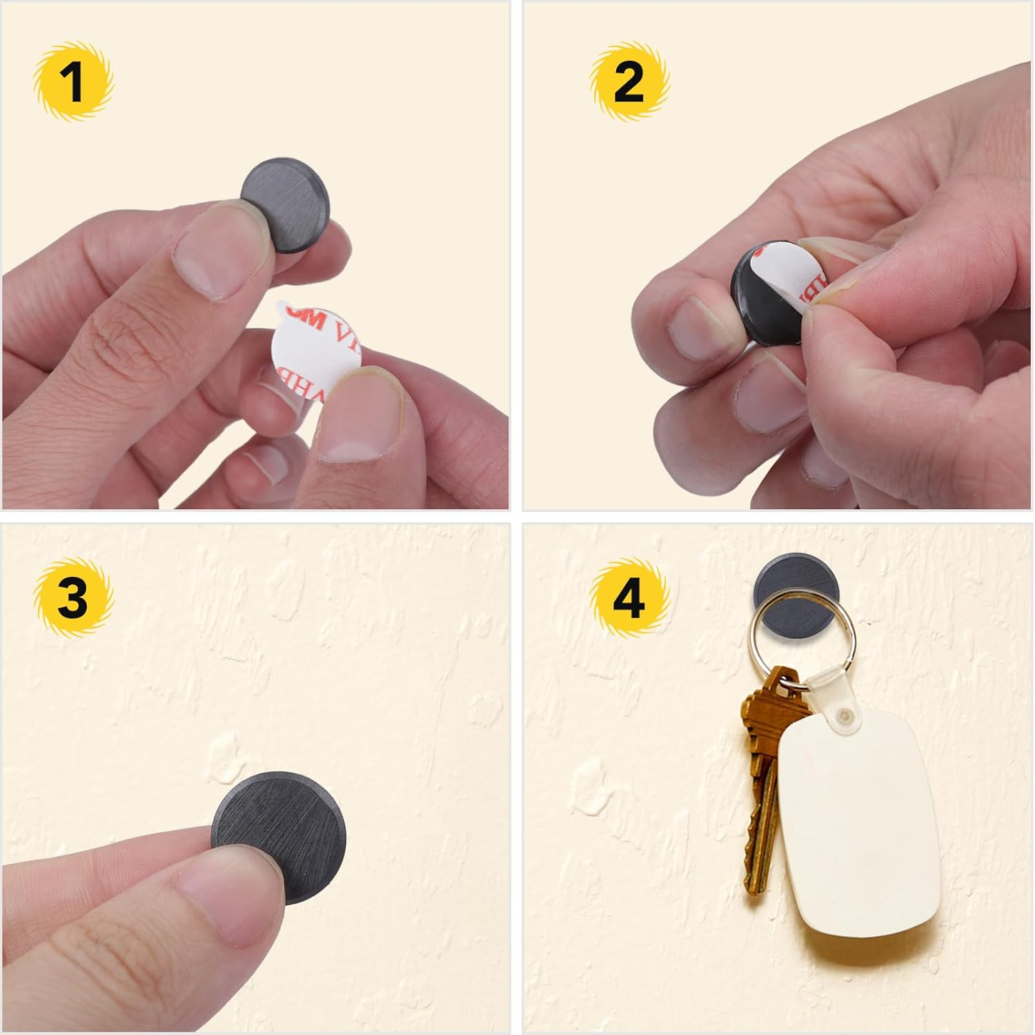 TRYMAG Small Ceramic Magnets for Crafts with Adhesive Backing, 70Pcs round Disc Magnets Flat Circle Ceramic Magnets, Ferrite Industrial Craft Magnets for Button, Hobbies, School, DIY-0.78"D X 0.19"H image number 5