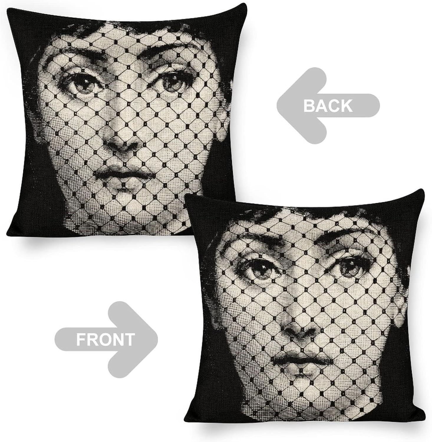 Lina Cavalieri Artificial Linen Throw Pillow Case, Decorative Cushion Cover Square Art Personalized Eye,Only Includes Pillowcase,18"X18"(45X45Cm),Style-1 image number 4