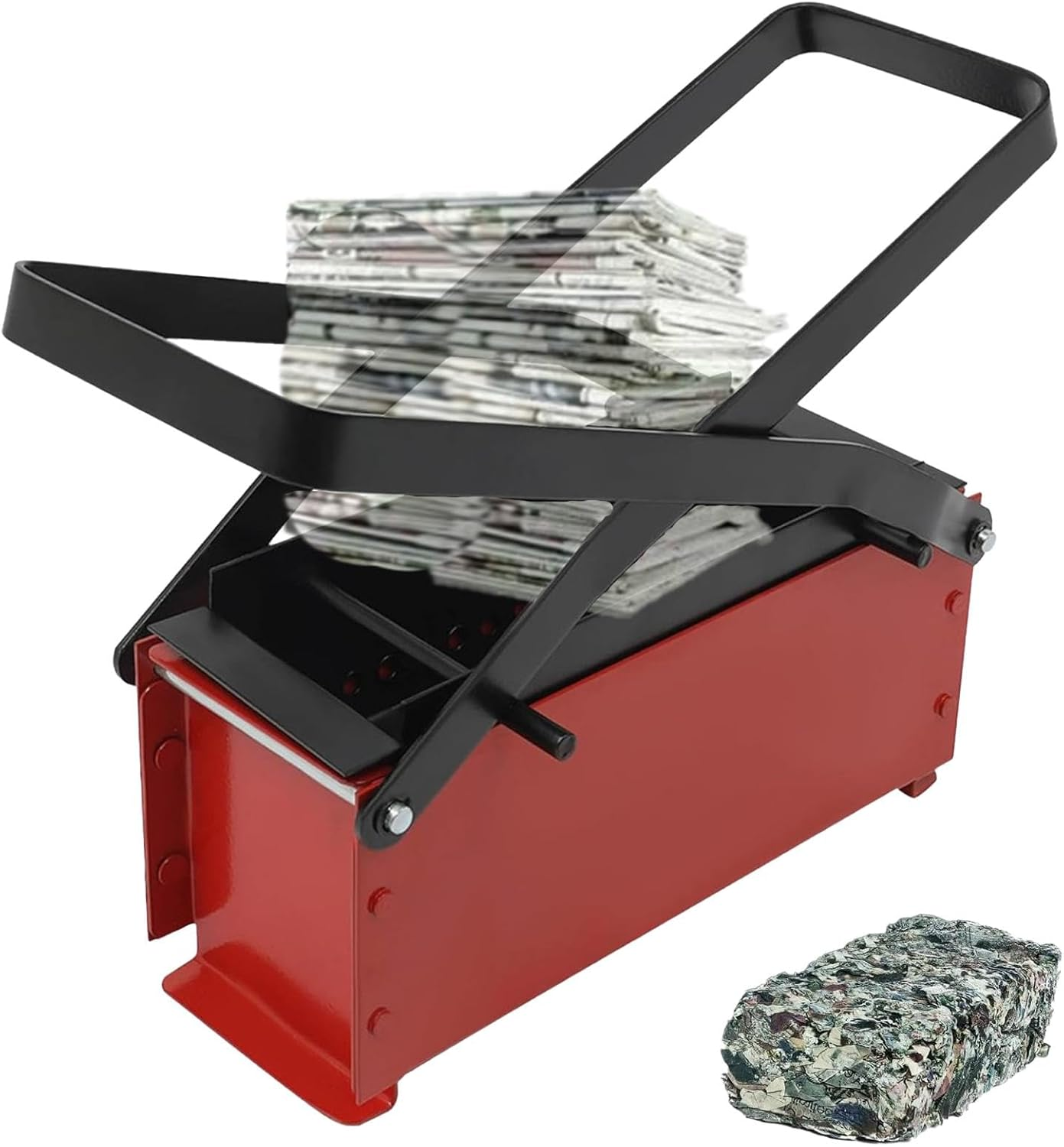 Paper Brick Maker | Manual Wastepaper Briquette Press | Recycle Newspaper Log Press | Paper Log Maker | Recycled Paper Brick Maker | Versatile Paper Briquette Maker for Home Heating and Fire Stove Use image number 5