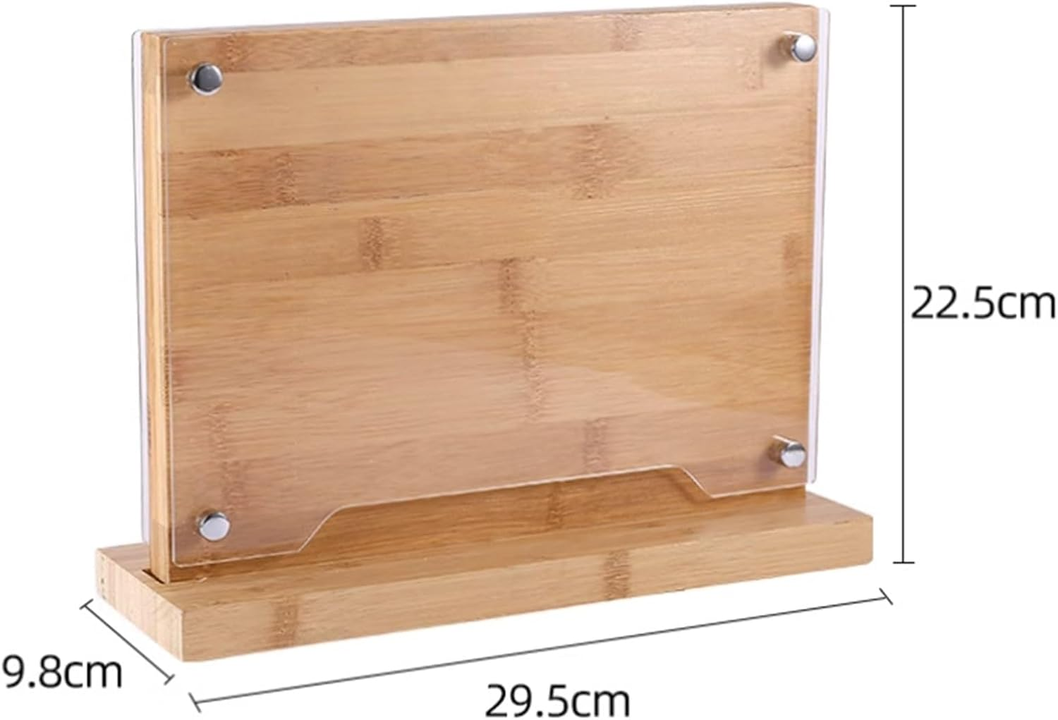 Magnetic Knife Block with Acrylic Shield 26*24 Cm, Double Side Kitchen Knife Holder without Knives- Acacia Wood Universal Knife Storage Organizer with Powerful Magnet for Kitchen Counter (Burlywood)