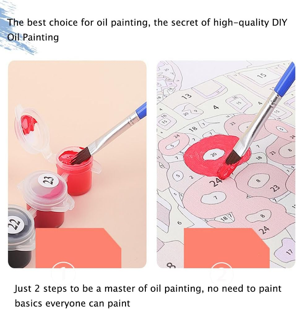 DIY Paint by Numbers, Canvas Oil Painting Kit for Kids & Adults, 16X20 Inch Acrylic Painting by Numbers - Poppy Flower (Frameless) image number 1