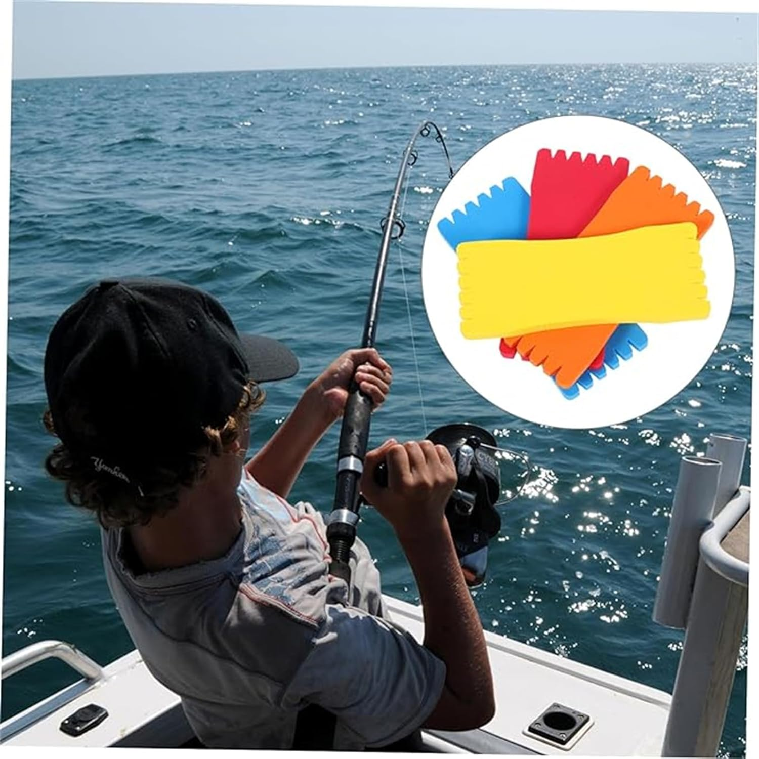 20 Pcs Fishing Leader Line Holder Foam Board,Fishing Hook Sponge Keeper,Fishing Winding Line Board,Fishing Hook Keeper for Holding Fishing Leader Line image number 1