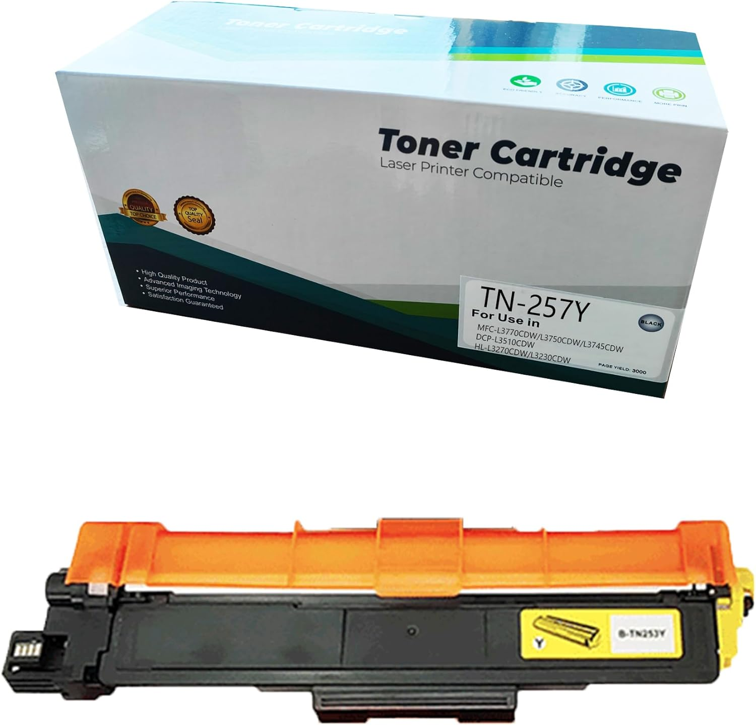 JOJOBE Planet TN-257Y Compatible Toner Cartridge with Brother MFC-L3770CDW L3750CDW L3745CDW DCP-L3510CDW HL-L3270CDW L3230CDW , 2300 Pages per Cartridge Yellow image number 5