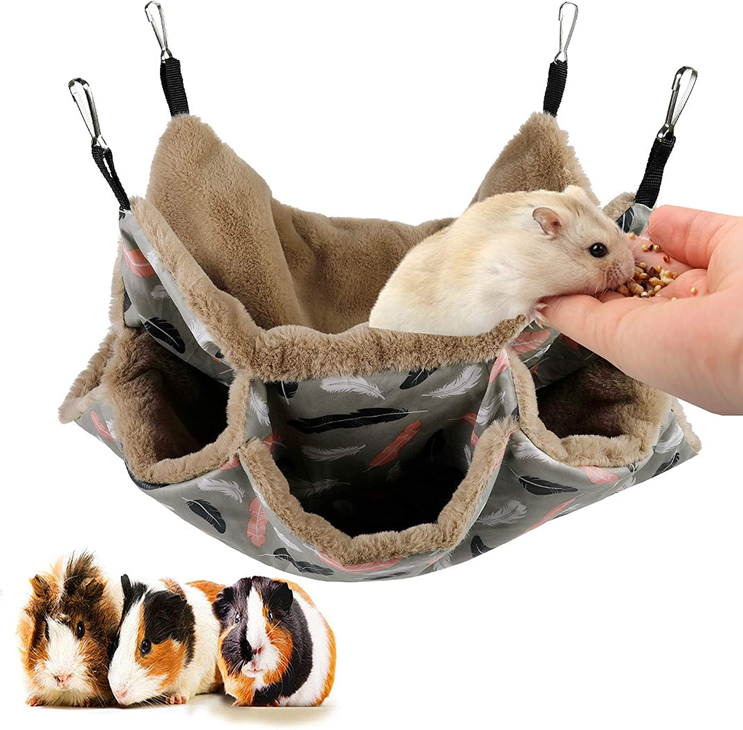STTQYB Small Pet Cage Hammock, Hanging Bed for Small Animals Pet Cage Hammock Accessories Bedding for Chinchilla Parrot Sugar Glider Ferrets Rat Hamster Rat Playing Sleeping (Plumage Update) image number 3