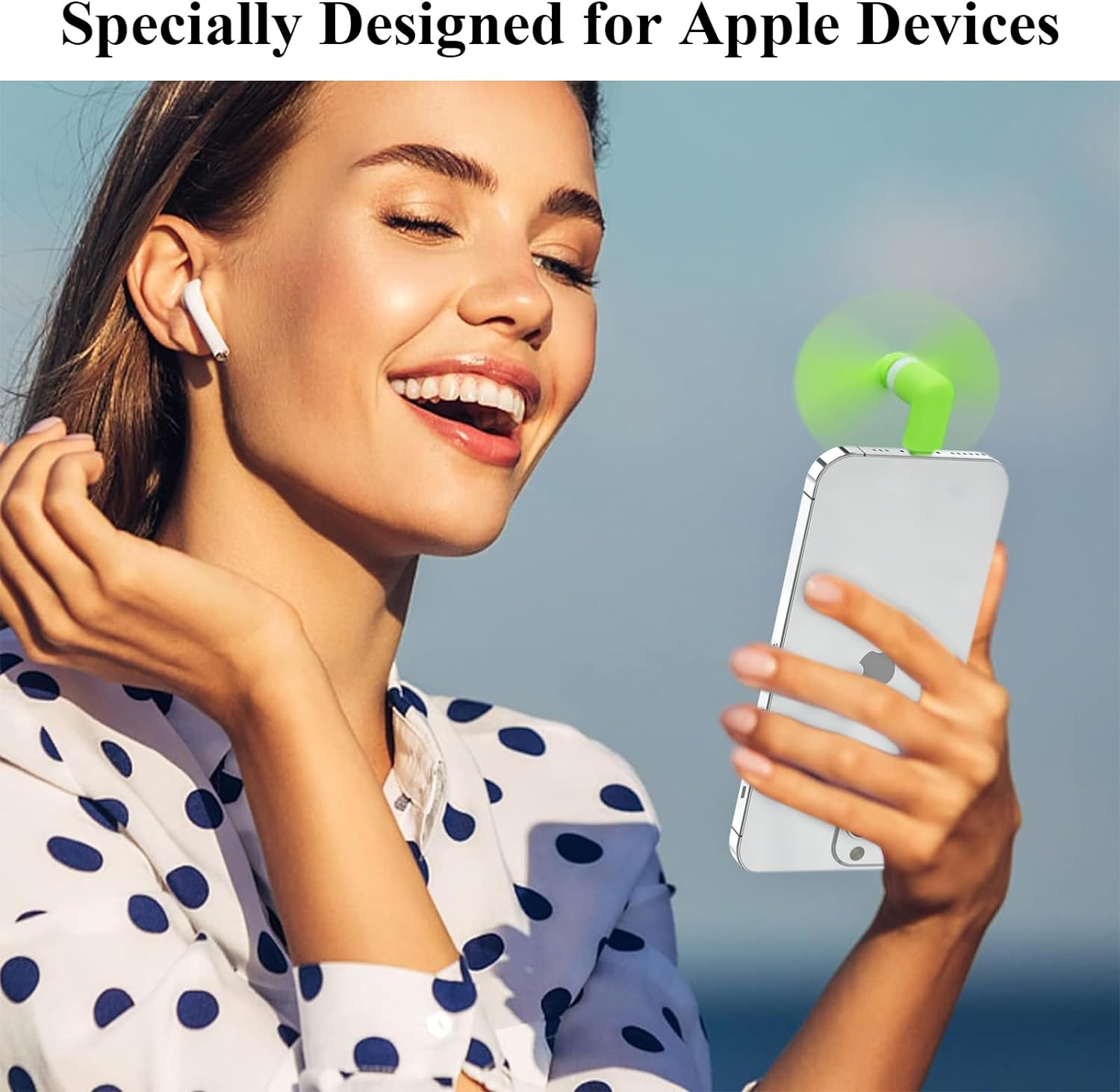 3 Pack Portable Cell Phone Fan Mini Fan Compatible with Iphone 14/14Pro Max/13/13 Pro Max/12/12 Pro Max/11/11 Pro/11 Pro Max/X/Xs/Xr - C-Black, White, Orange image number 2