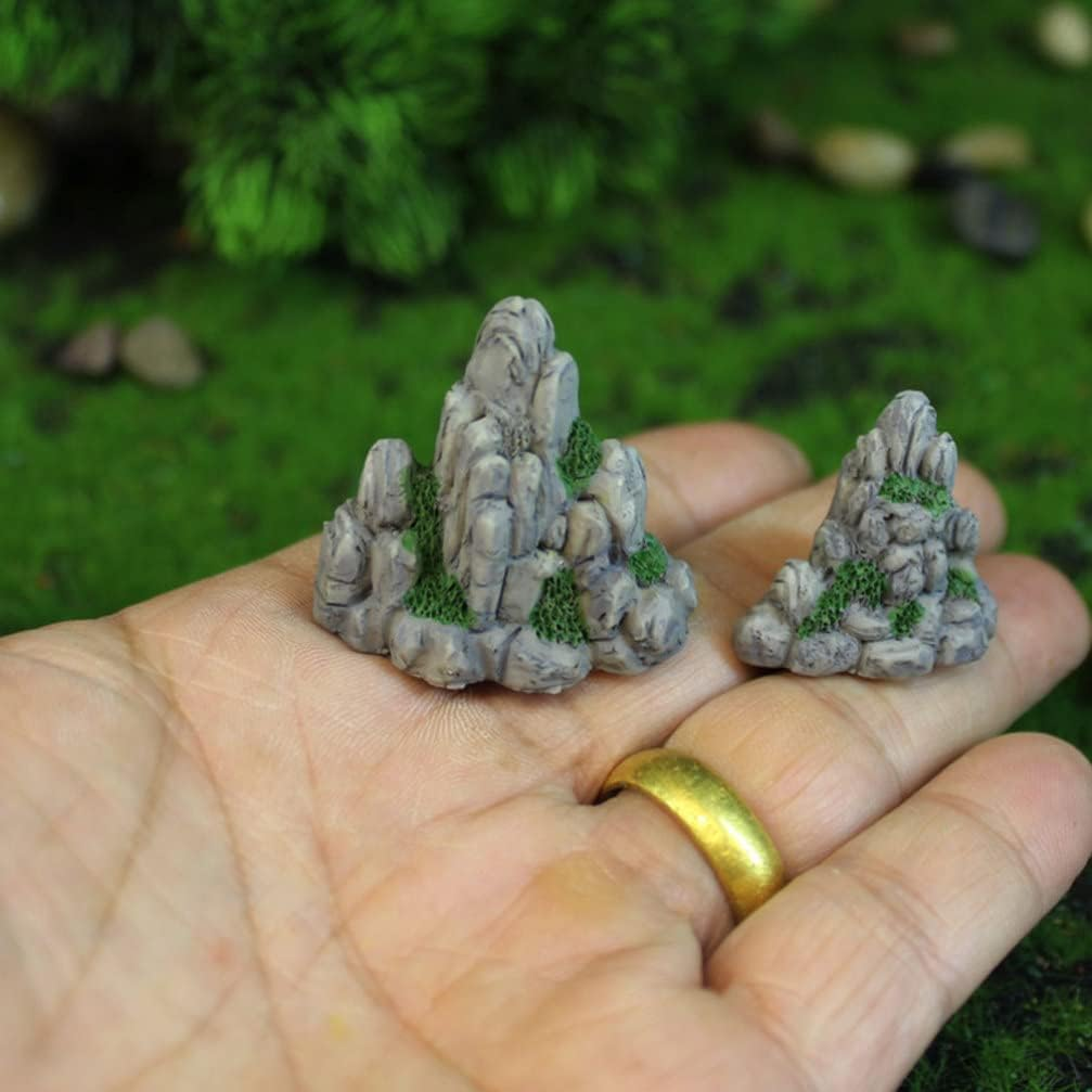 10Pcs Simulated Mini Rockery Figurines Accessories Micro Landscape Rockery Home Desktop Decor Rockery Landscape Decor Miniature Rockery Figurine Fish Resin Zen Garden Aquarium image number 4