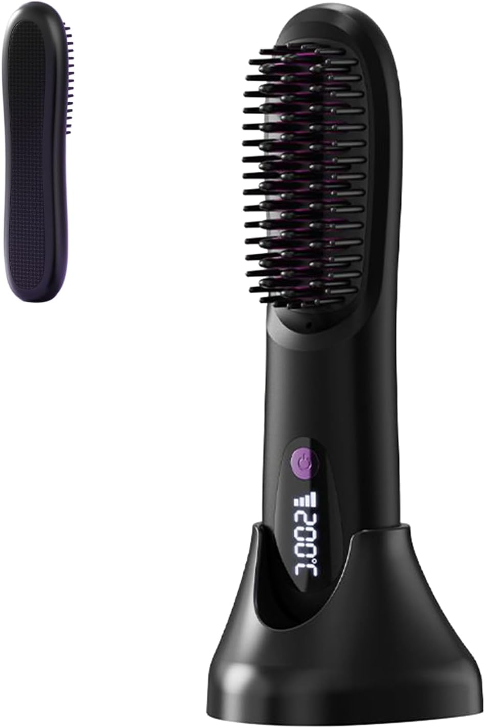 Straightening Brush, Ionic Hot Straightener Brush, Portable Grooming Straightening Tools with 3-Temperature for Salon Travel Home Morning Routine Trip image number 2