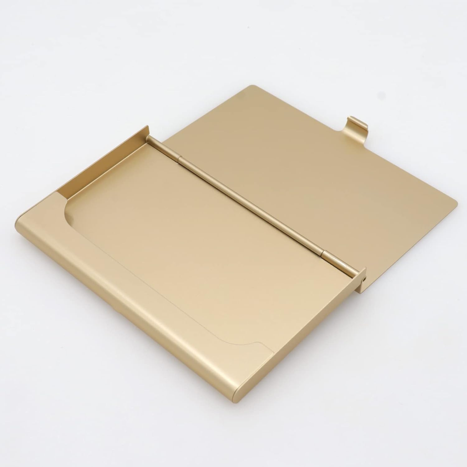 Pack of 2 Gold Metal Business Card Holder, Aluminum Alloy Business Card Case, Flip Cover Slim Pocket Business Card Holder, Purse Name Card Holders for Men & Women, Gold image number 4