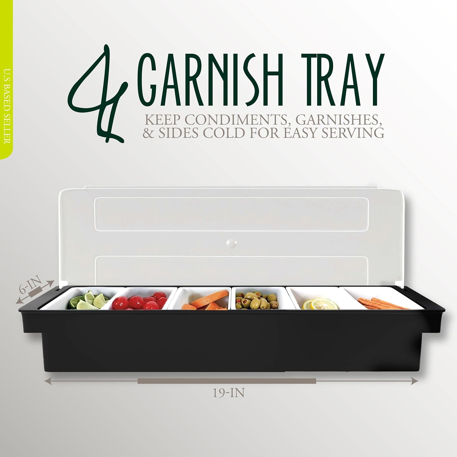 G. Francis Ice Cooled Condiment Serving Container Chilled Garnish Tray Bar Caddy for Home, Work or Restaurant image number 3