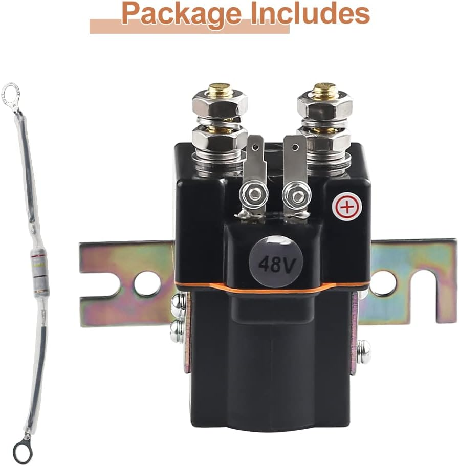 Golf Cart Solenoid 48V Compatible with Club Car DS 1995-Up，Club Car Precedent 2000-Up Replaces Part Number SW80-2028P 101908701 102774701