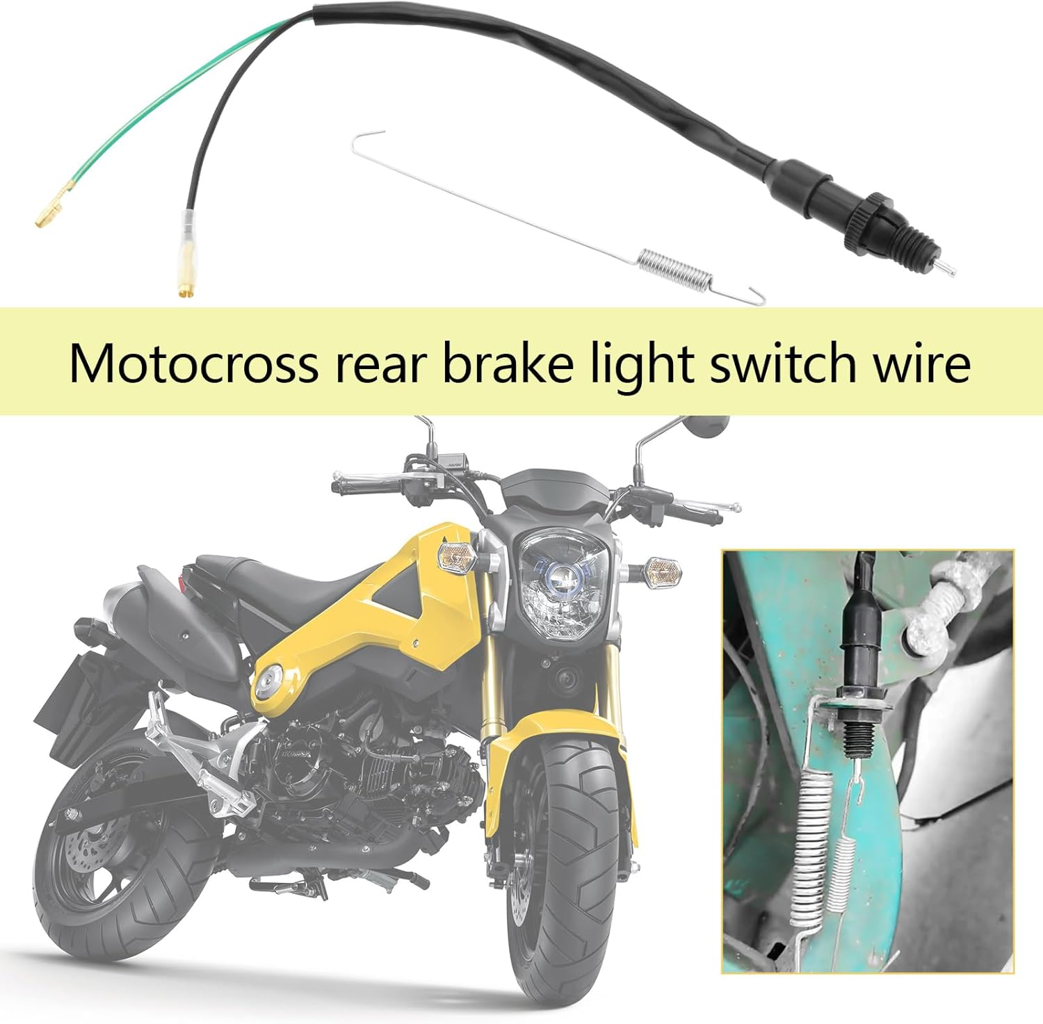2Pcs Motorcycle Brake Light Switch with Spring Universal Kit at the Rear Compatible with Honda Compatible with Kawasaki Bicycle Accessories