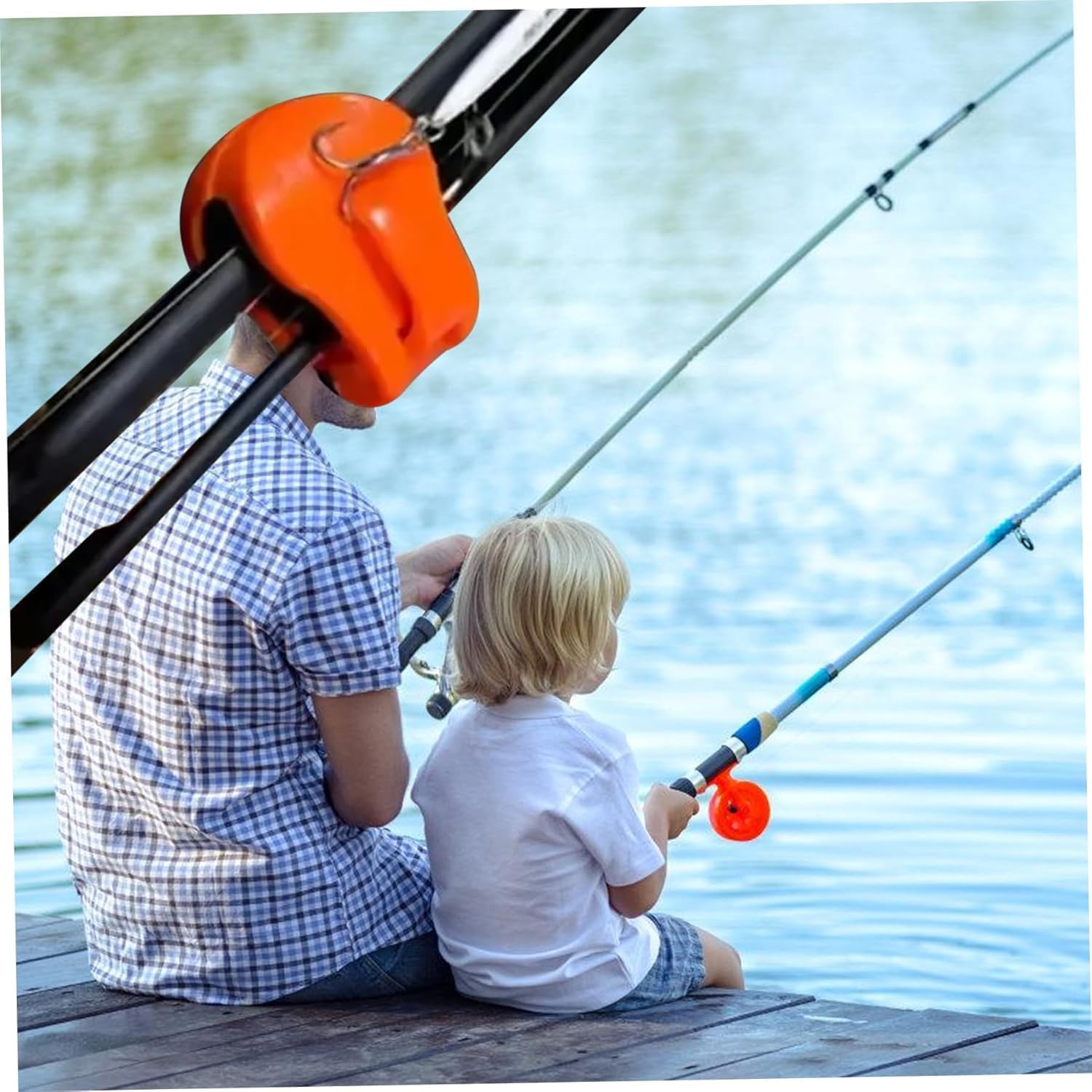 Fishing Rod Tie Holder Pole Keeper Clips, 8Pcs Fishing Rod Clips Holders Pole Fixed Keeper Rod Tie Tackle Clips, Portable Beach Elastic Wall Mounted Fishing Pole Holder Straps, Green image number 5