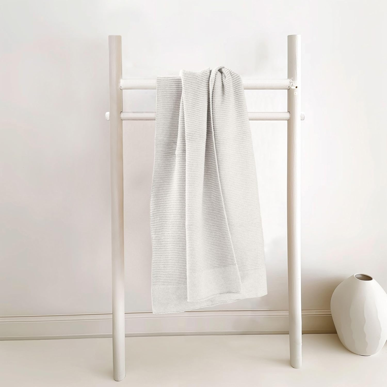 Cotton Baby Blanket Newborn and Infant &ndash; 100% Organic Cotton Classic Knit &ndash; Soft, Breathable, and Gentle &ndash; Perfect for Pram, Stroller, Crib, Nursery, and Baby Cot - 100Cm X 75Cm (Milk) image number 1