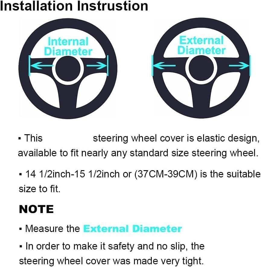 Soft Fluffy Car Steering Wheel Cover for Universal Auto Vehicle Women Man 14 1/2 Inch-15 1/2Inch Accessories Whole Black image number 1