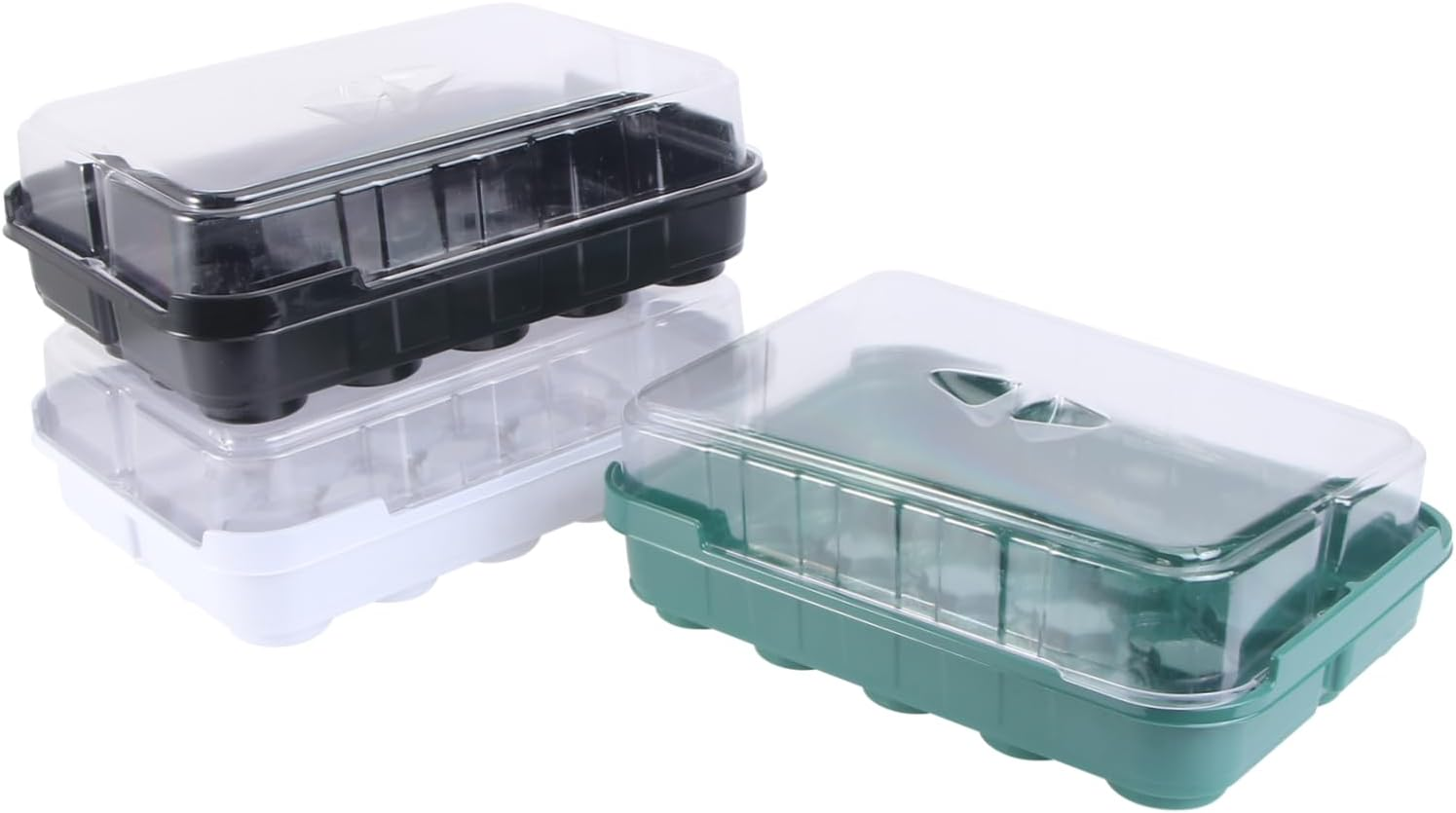 MERRYHAPY 3 Sets Plastic Tray Plant Nursery Tray for Indoor Plant Sprout Propagating Box image number 4