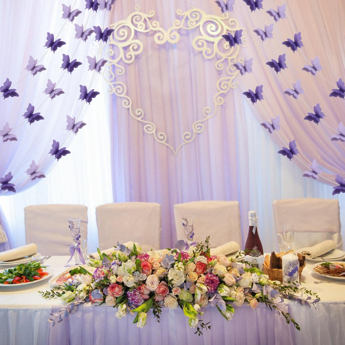 Butterfly Decorations, Butterfly Birthday Decorations for Wedding Baby Shower Birthday Party Decorations Iridescent (Purple) image number 3