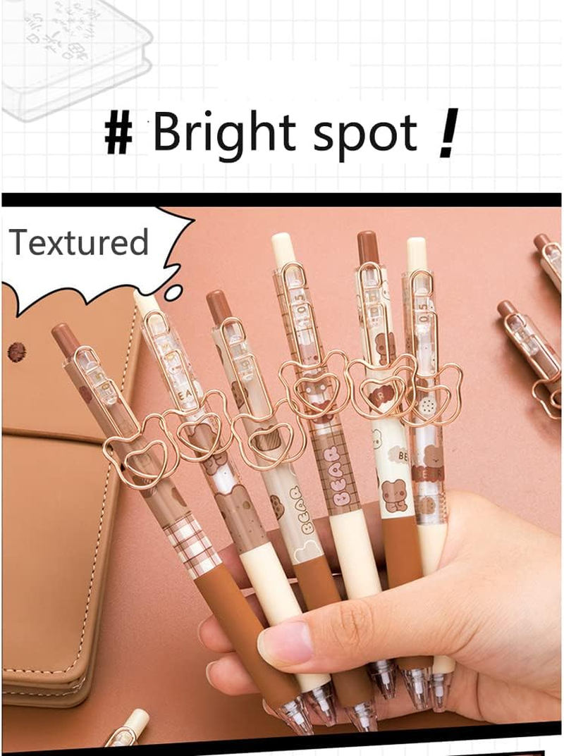 Kawaii Gel Pen Cute Bear Pen Ins Japanese Student Signature Pen Gel Pen Kawaii Stationery Cute Pen(Caramel Pudding Bear) image number 6