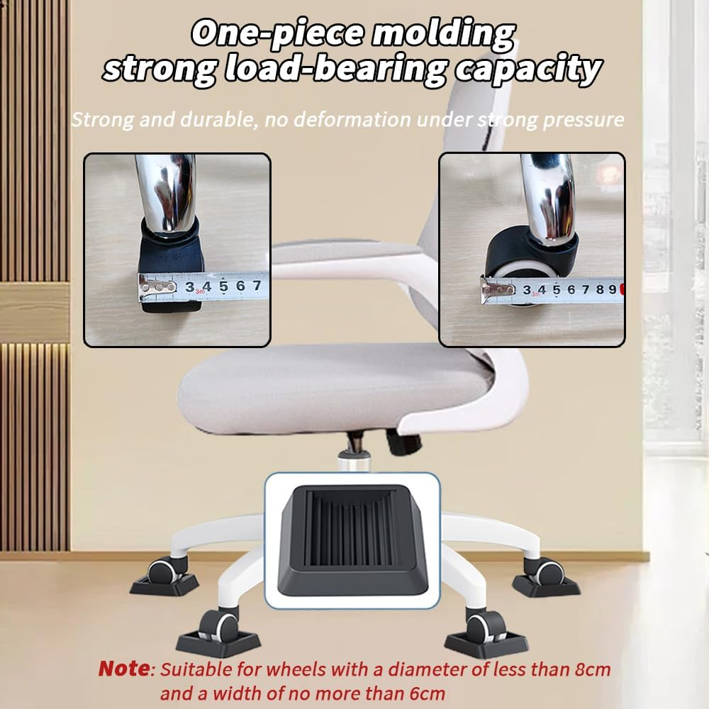 TOMVAES 10 PCS Rubber Furniture Coasters Wheels Stoppers, Anti-Sliding Sofa Bed Roller Stopper, Caster Cups Pads for Furniture Feet and Floors Protectors image number 5