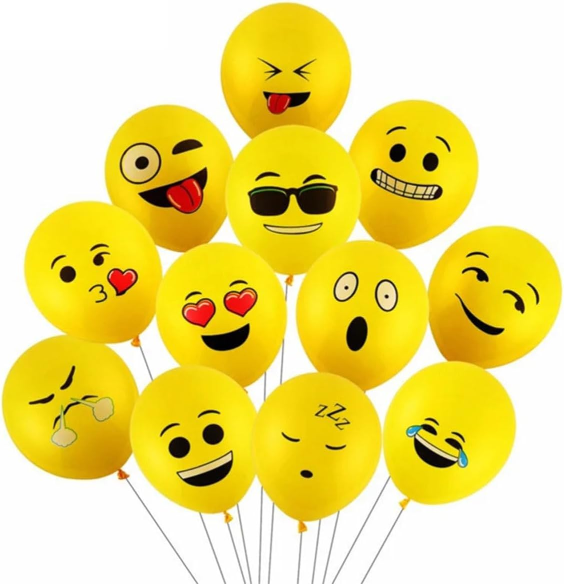100Pcs Emoji Latex Balloons Funny Face Latex Balloons for Birthday Party Face Balloons Smile Printed Balloons Birthday Home Decoration 12Inch image number 1
