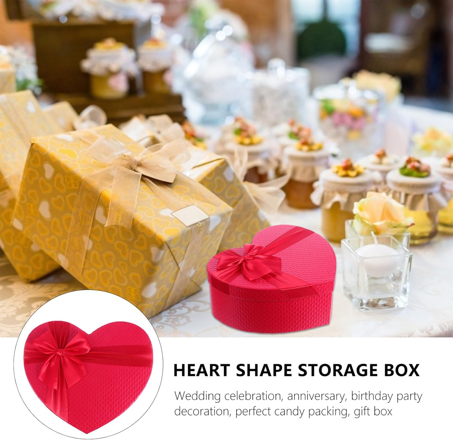 PACKOVE Heart Shape Packaging Boxes Red Heart Flower Box Heart Candy Box Heart Present Box Valentines Boxes Present Wrapping
