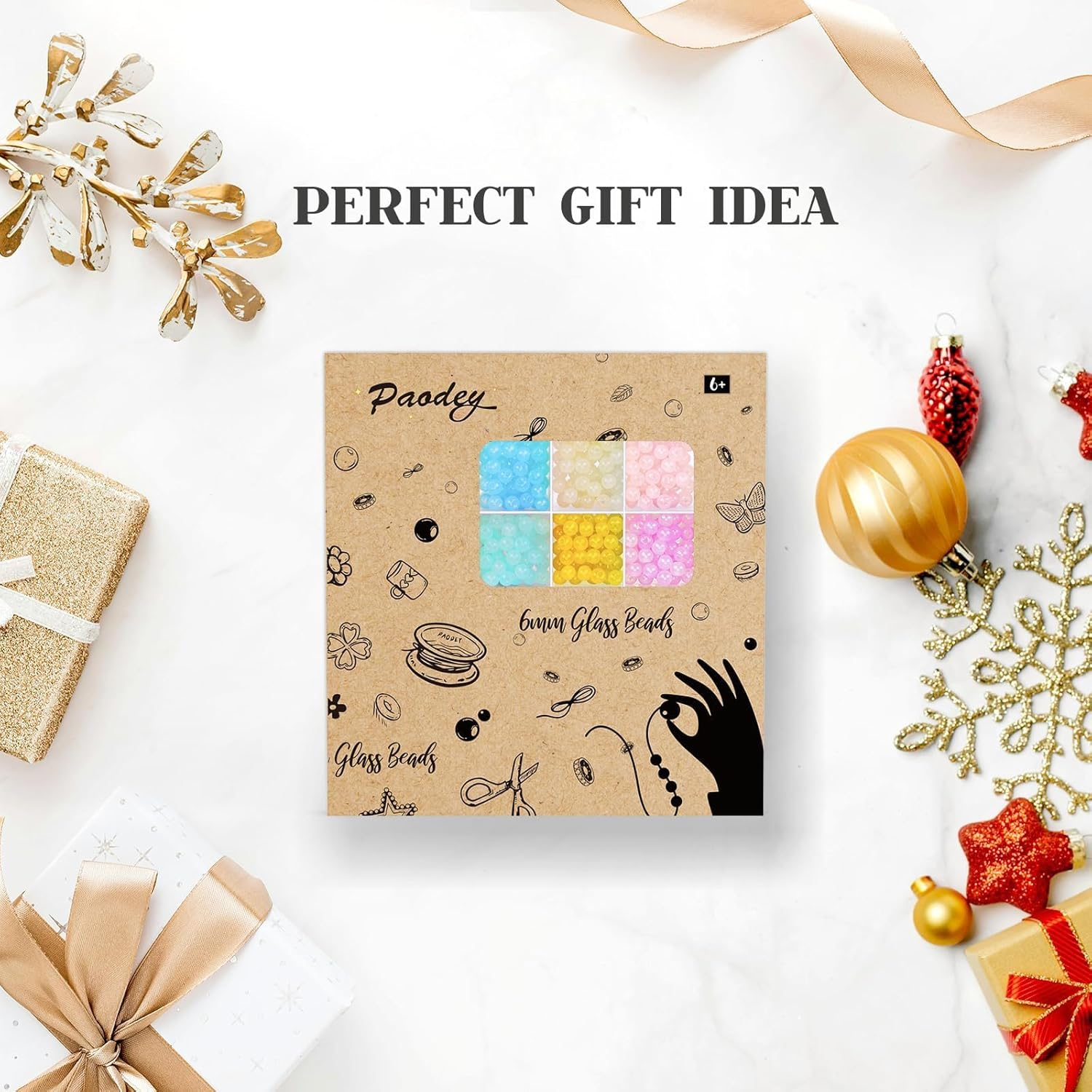 DUOMIAO 6Mm Glass Bracelet Making Kit 1400Pcs, 24 Colors Crystal for Jewelry Making round DIY Crafts with Spacer Charms Accessories. image number 3