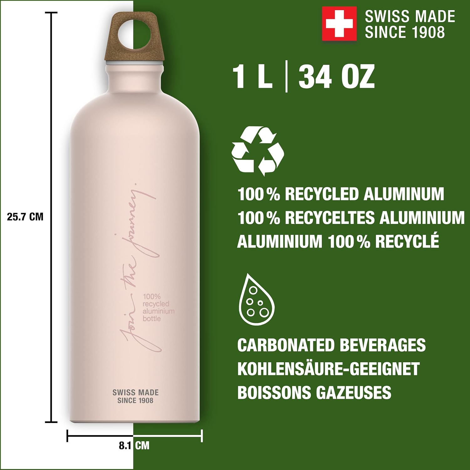 Sigg - Aluminium Water Bottle - Traveller Myplanet Black - Climate Neutral Certified - Suitable for Carbonated Beverages - Leakproof - Lightweight - BPA Free - 12 Journey image number 6