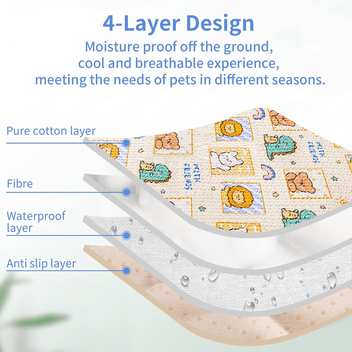 Hexagonal 75X75" Dog Pen Urine Pad, [PLAYPEN Not Included!] Reusable Whelping Playpen Crate Washable Pet Mattress, Training Pad for W36" Panel Hexagonal Pet Fence image number 3