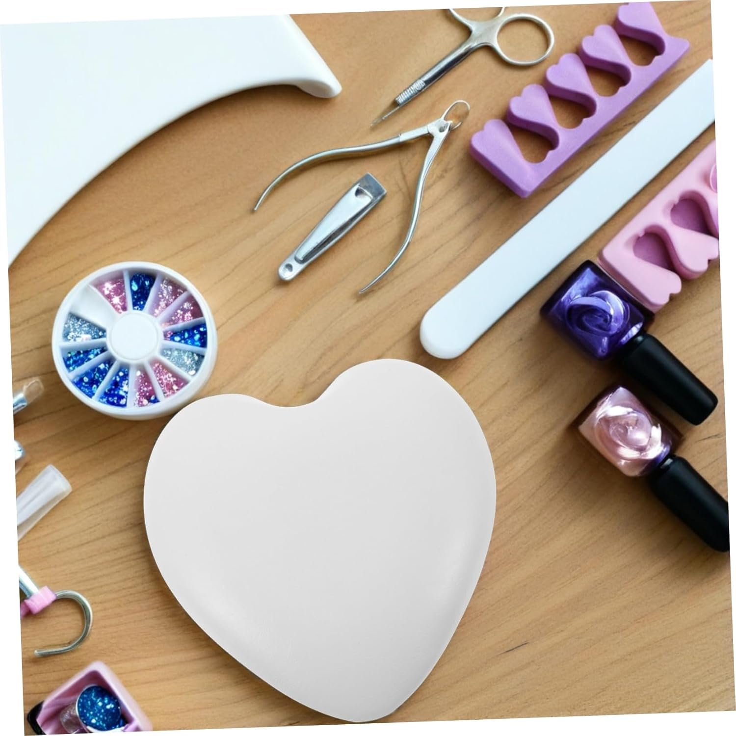 Anneome Memory Elbow Rest Pad for Desk Manicure Soft Heart Shaped Arm Cushion Portable Nail Tech Hand Pillow Comfortable Tilted Support for Nail Care and Tattoo Use image number 2