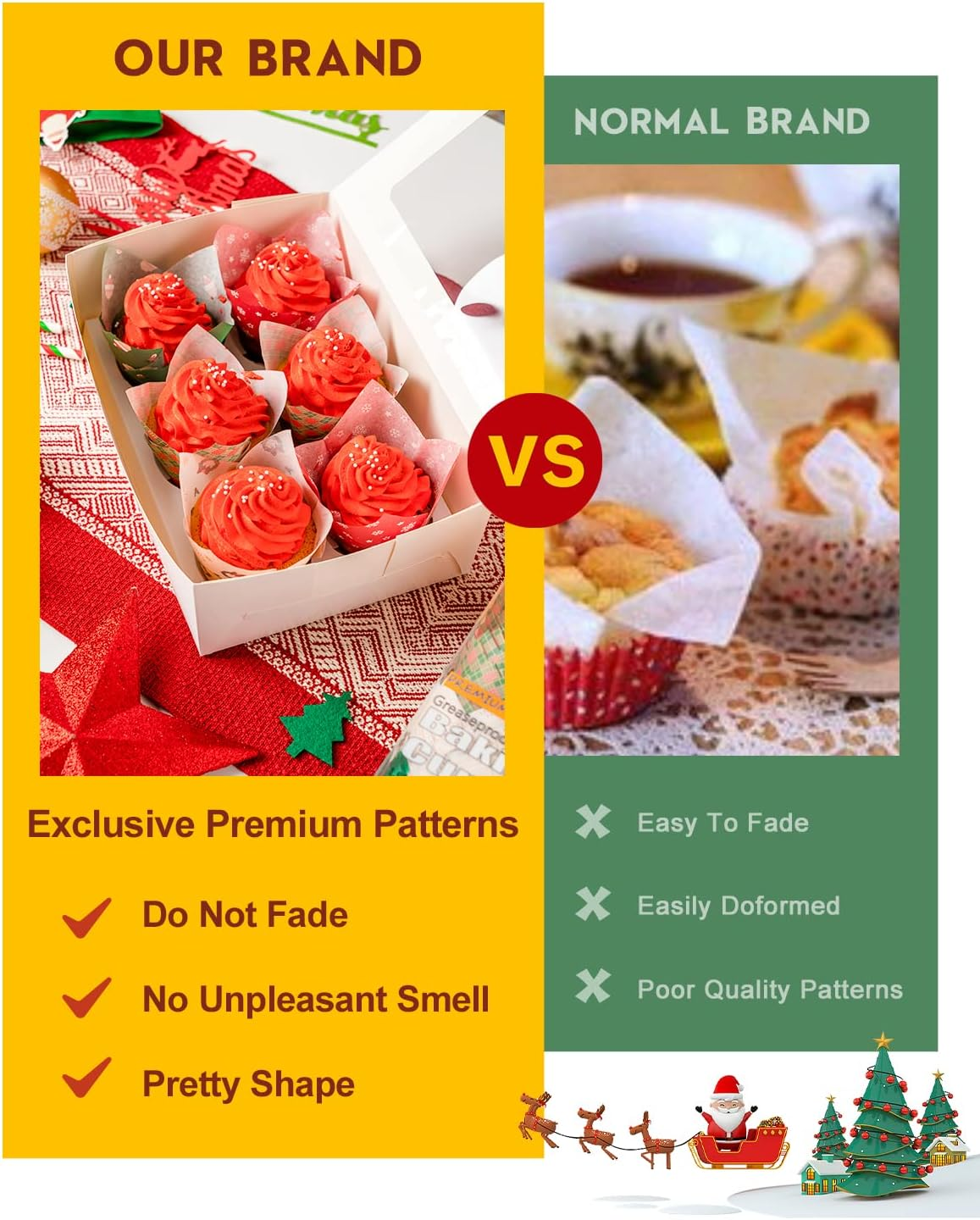 Katbite Tulip Cupcake Liners 200PCS, Muffin Baking Cupcake Liners Holders, Baking Cups, Cupcake Wrappe image number 3