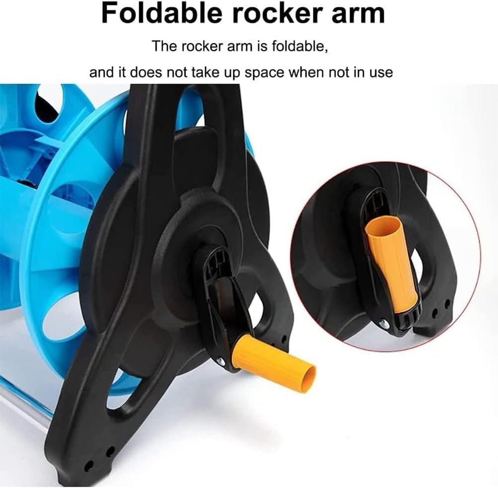 Portable Water Hose Reel Holder Garden Water Hose Rack Gardening Waterpipe Cart Storage, ABS Garden Hose Holder Cart Hand Push Water Pipe Storage Rack Organizer Hose Water Pipe Storage Rack Reel image number 5