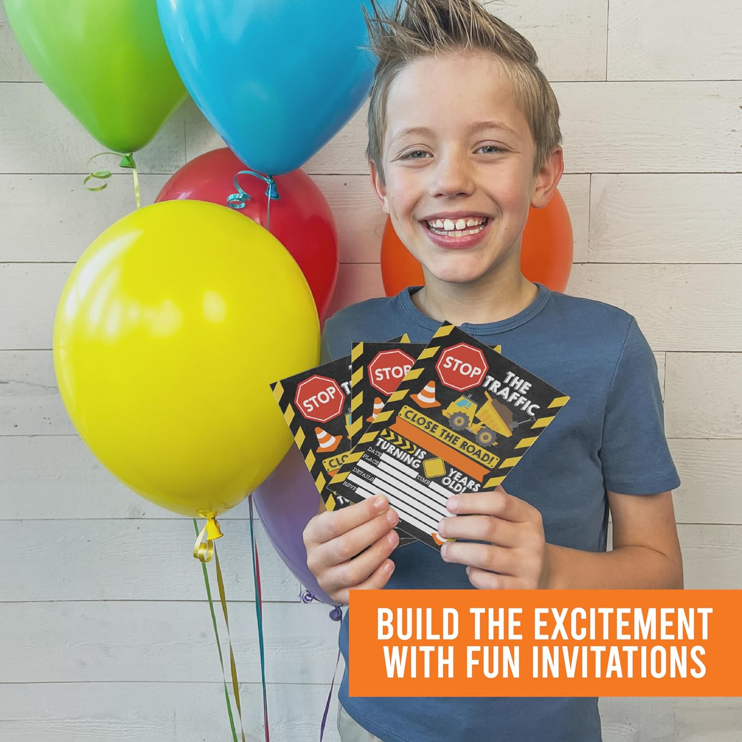 15 Construction Birthday Invitations for Boys - Construction Birthday Invites for Boy, Construction Site Birthday Party Invitations for Boys, Boy Birthday Invitations, Invitations for Birthday Party image number 2