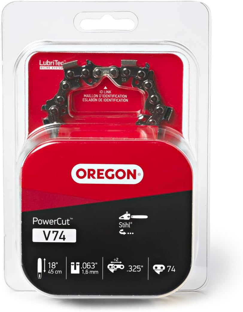 Oregon V74 Powercut Replacement Chainsaw Chain for 18-Inch Guide Bars, 74 Drive Links, Pitch: .325", 063" Gauge, Fits Stihl Models with 18" Bars and .325" Sprockets,Grey image number 4