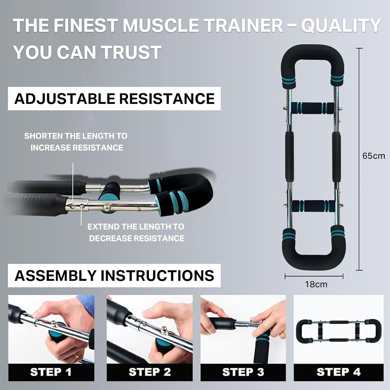 Twister Arm Trainer, Adjustable Chest Workout Equipment, Detachable Design, Arm Strength Trainer, Shoulder Workout, Portable Spring Resistance for Home Workout Equipment image number 3