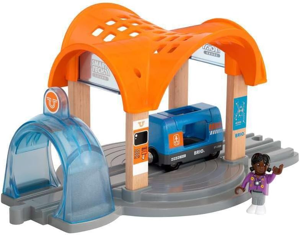 BRIO 33973 Smart Tech Action Tunnel Station for Kids Age 3+ &ndash; Interactive Train Playset with Lights & Sounds