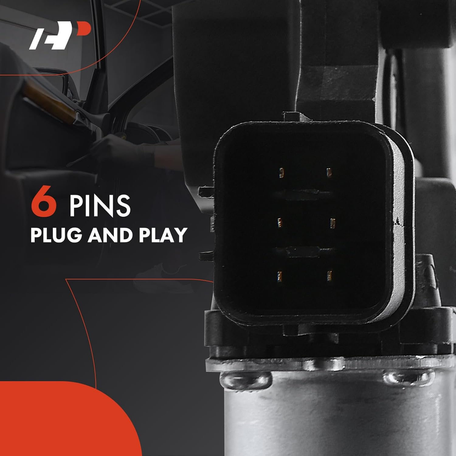 A-Premium Front Left Power Window Lift Motor Compatible with Acura RL 2005-2012, TSX 2004-2008 & Honda Accord 2003-2007 Sedan 4-Door, Driver Side, with Anti-Pinch, Replace# 72250SDAA01, 72250SECA01 image number 6