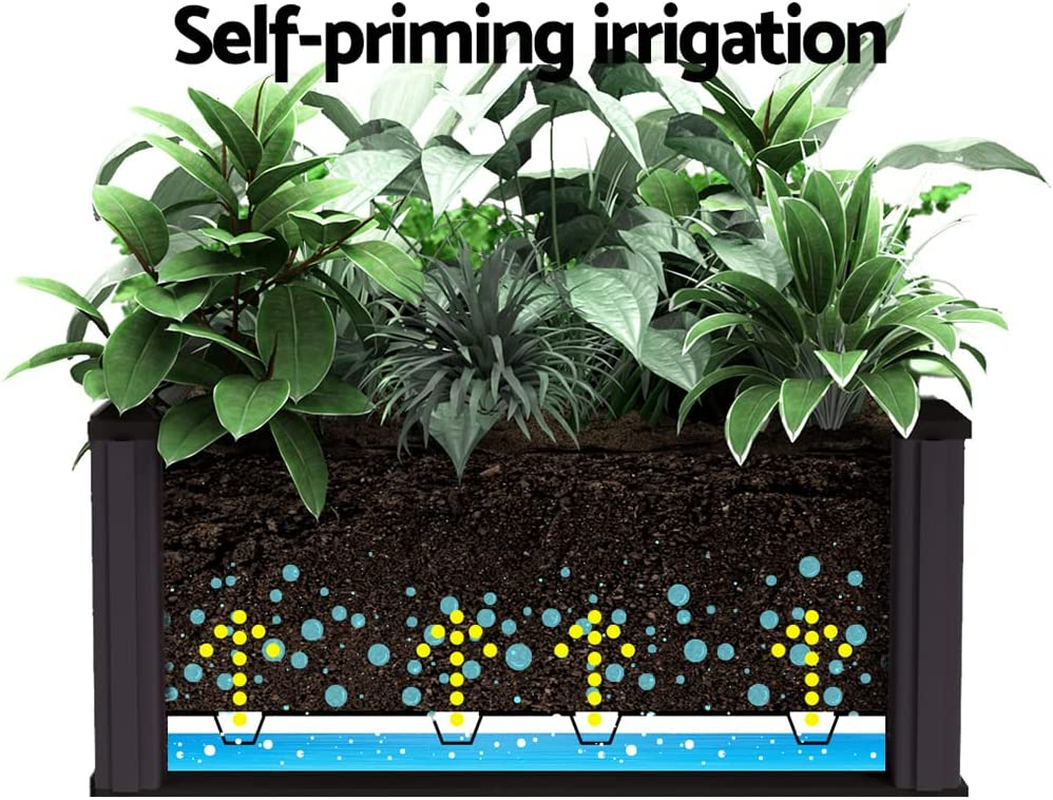 Green Fingers Garden Bed Polypropylene Planter Box, Gardening Supplies Plant Containers Patio, 40 X 40 X 23Cm Elevated Raised Beds Square Brown for Vegetables Flowers Herbs image number 1