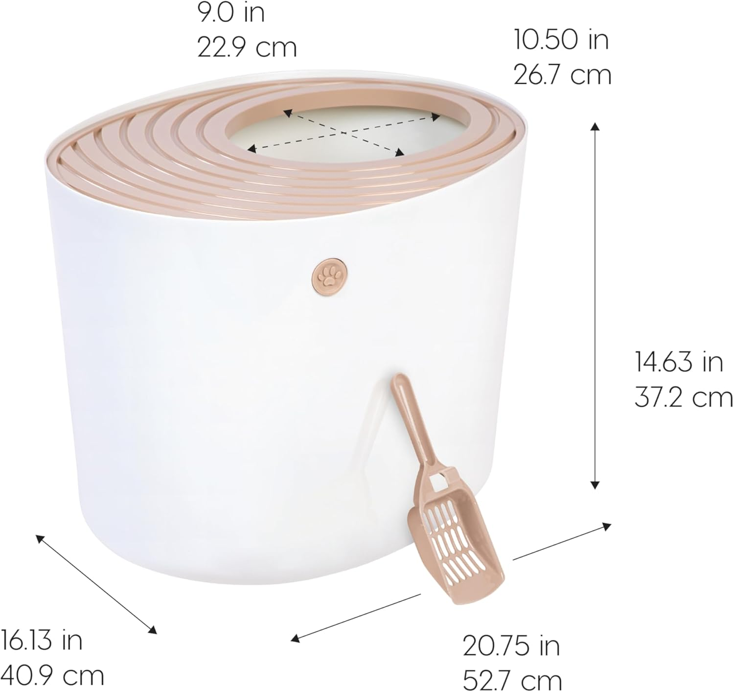 IRIS Top Entry Cat Litter Box, White