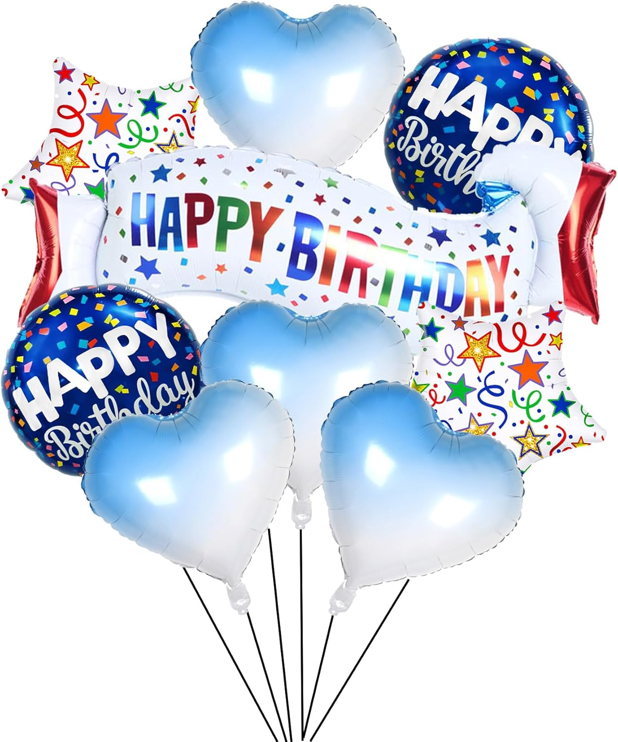 Birthday Decoration Set Colorful Happy Birthday Banner Balloon for Girls Boys Kids & Adults Birthday Decorations and Party Supplies (Birthday E)