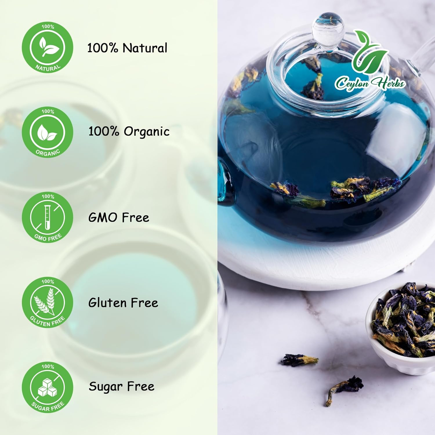 520+ Premium Blue Butterfly Pea Flowers Dried Healthy Well Cleaned Flowers No Additives Hand Picked Pure Dried image number 1