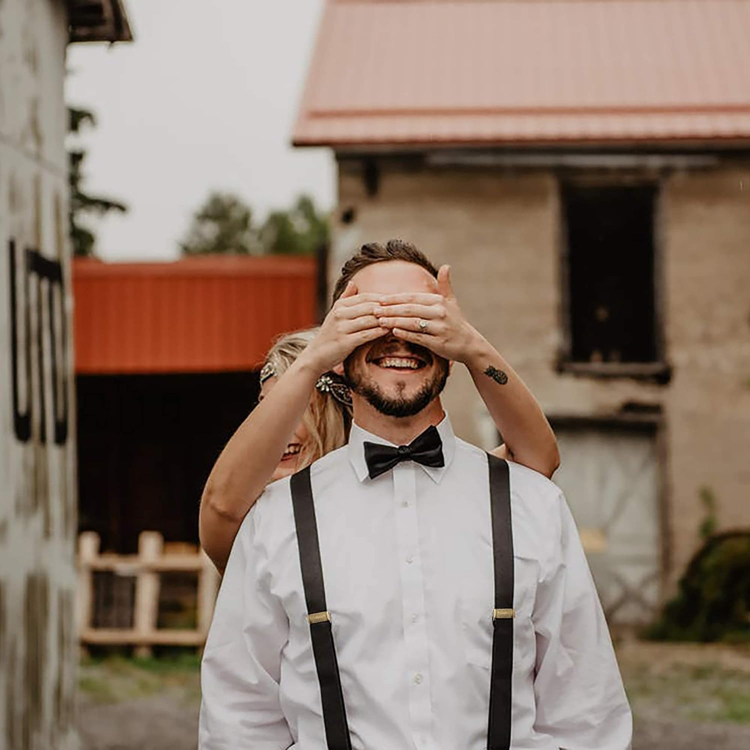 ZANZER 2 Packs Suspenders Braces for Men Heavy Duty, Adjustable Elastic X Back Suspender(B)