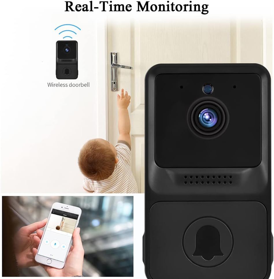 Domary 1080P High Resolution Visual Smart Security Doorbell Camera Wireless Video Doorbell with IR Night Vision 2-Way Audio Real-Time Monitoring image number 3