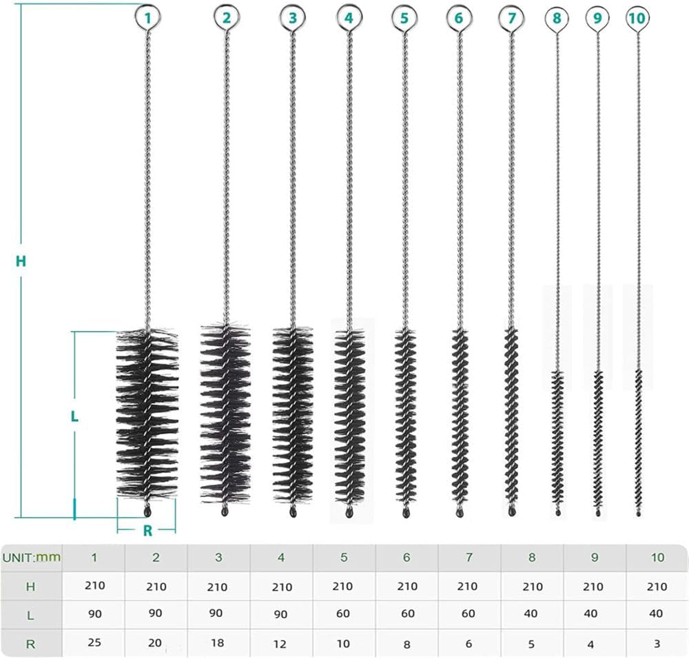 10Pcs Bottle Cleaner Brush Set with Hook, 8.2 Inch Nylon Bottle Cleaning Brushes for Narrow Neck Bottles, Cups, Pipe Cleaners, Straw Cleaner Brush for Owala,Baby Bottles,Hydroflask,And Munchkin image number 4