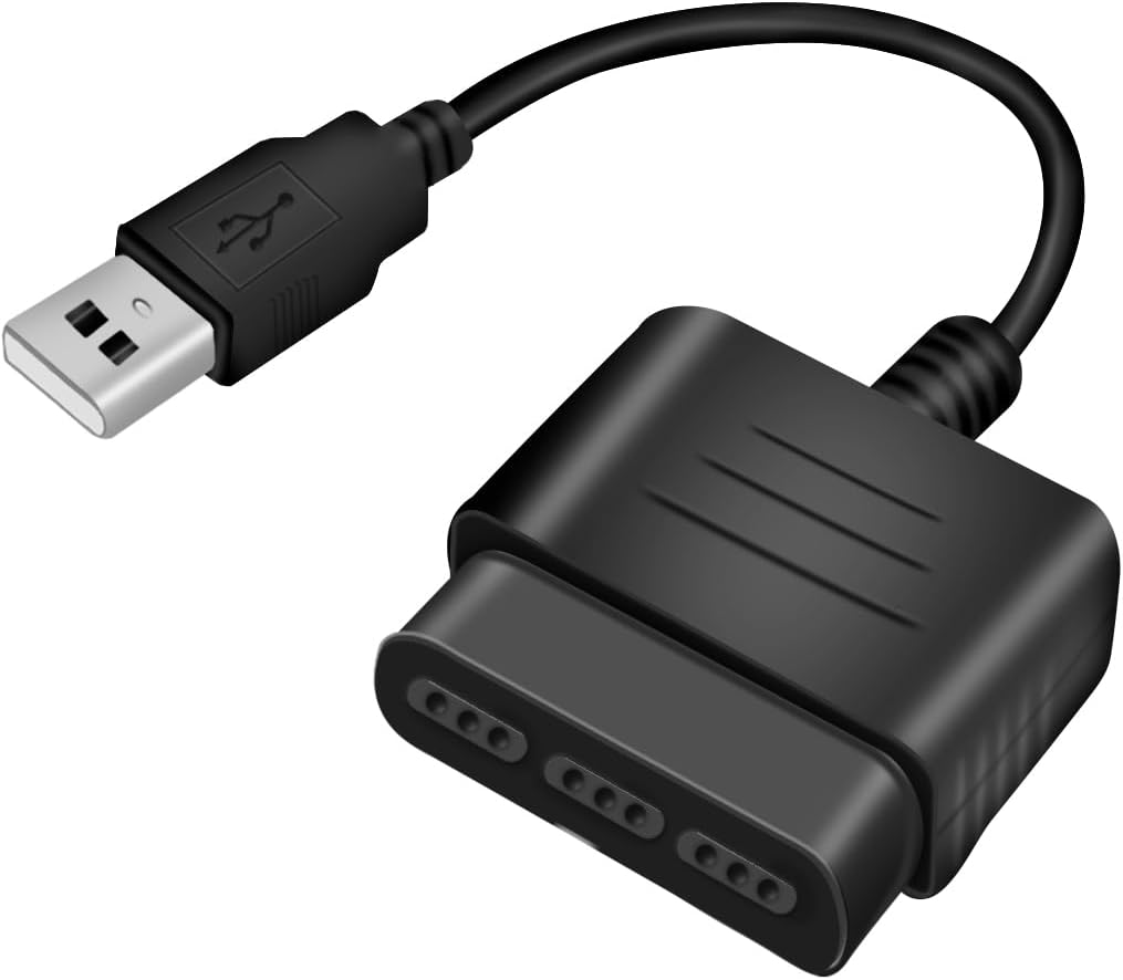 Finera USB 2.0 Games Controller Adapter Converter Cable, Compatible with Sony PS1 PS2 Playstation Dual Shock 2 Joypad Gamepad to PS3 PC Game image number 1