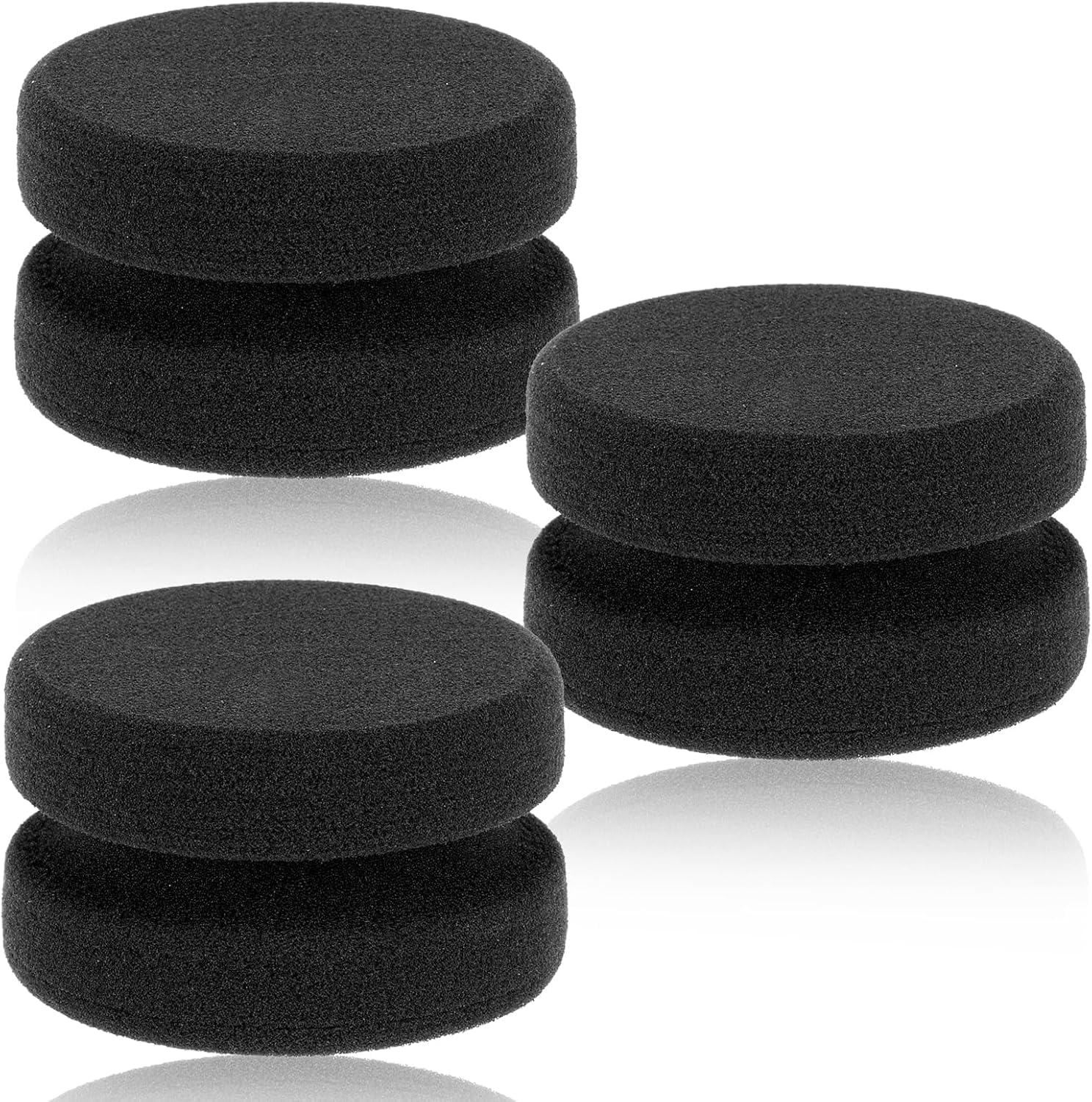 3 PCS Sponge Brushes for Painting, Foam Paint Brushes Paint Sponge Applicator, Double-Side round Detail Art Craft Painting Sponges for Car Waxing Acrylic Oil Watercolor Art Paint (Black, One Size) image number 1